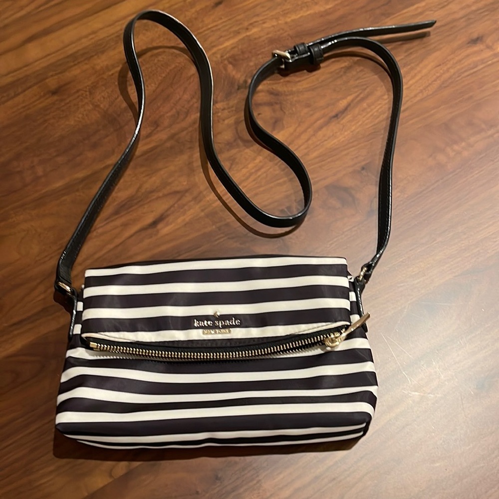 Kate Spade Navy & White Striped Crossbody